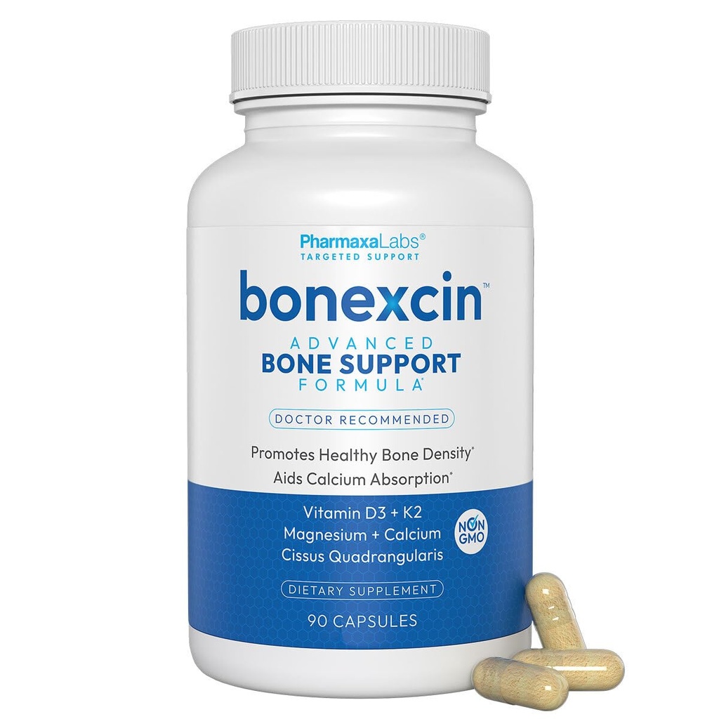 Avanceret Knoglestøtteformel - Calcium, Magnesium, D3- og K2- vitamin - Knoglestyrke og styrke supplement til kvinder og mænd - Fælles, mobilitet, menopause og osteoporose support - 90 kapsler