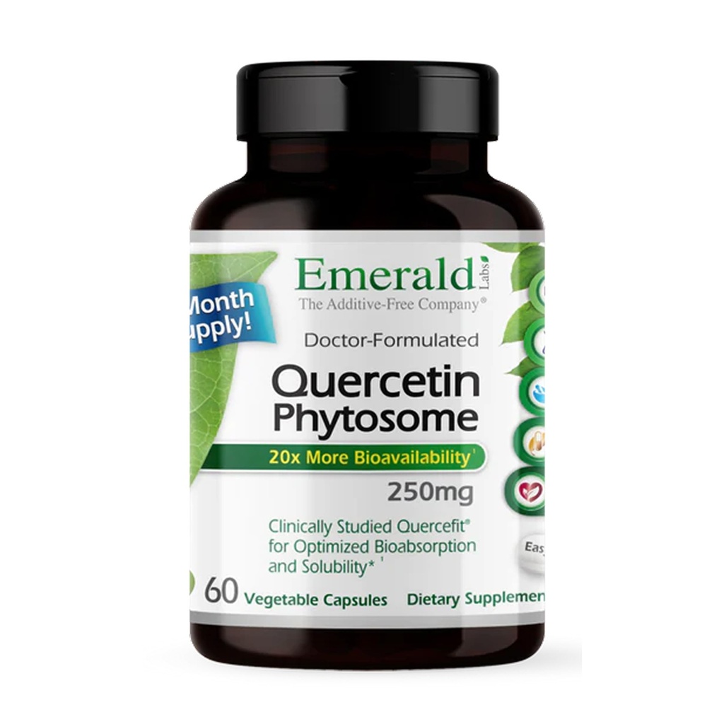 EMERALID LABS Quercetin Phytosome - Quercetin Complex for immunforsvar - Vegan & Gluten- Free - 60 Vegetabilske kapsler