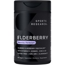 Sport Forskning Sort Elderberry med zink, C-vitamin, & D-vitamin, immunforsvar supplement til voksne, 60 kapsler