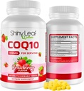 Shiny Leaf CoQ10 100mg - Chewable CoQ10 Supplement - Coenzym Q10 for Heart Health & Energy - Natural Co Q 10 Supplement for Cardiovaskulær Wellness - 100mg tyggetabletter, 90 tabletter, Made in USA