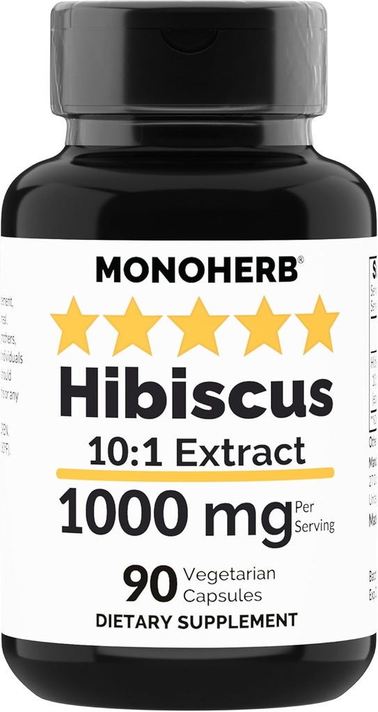 MONOHERB Hibiscus Extract 1000 mg - 90 Vegetariske kapsler