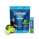 LivPur Electrolyte Drink Mix, Instant Hydration Pulver med C-vitamin, B6, B12 & essentielle Aminosyrer til muskelstøtte & immunforsvar, Sports Essentials, Cool Lime Flavor, 15 Stick Packs