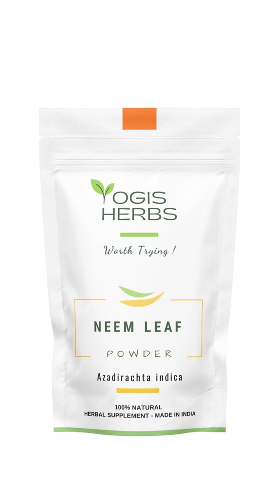 YOGIS HERBS Neem Leaf Powder - Pure Azadirachta Indica for afgiftning, immunforsvar og klar hud - 100% Natural Herbal Supplement (1 Lb)