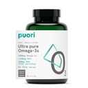 Puori Omega 3 Fish Oil Supplement - Ultra Pure & Burpless Wild fanget Fish Oil med 2000mg Omega 3 Fedtsyrer, 1250mg EPA & 500mg DHA understøtter hjerte, hjerne og øje sundhed - IFOS Certificeret - 120 Softgels