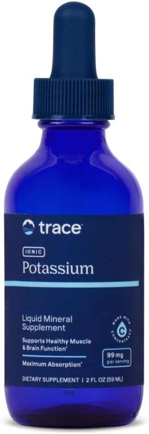 Trace Minerals Ionic Kalium - tillæg med kalium & Magnesium - flydende supplement til støtte let mineralsk absorption - sund hjerne og muskelfunktion Support - 2 fl oz (33 Servere)