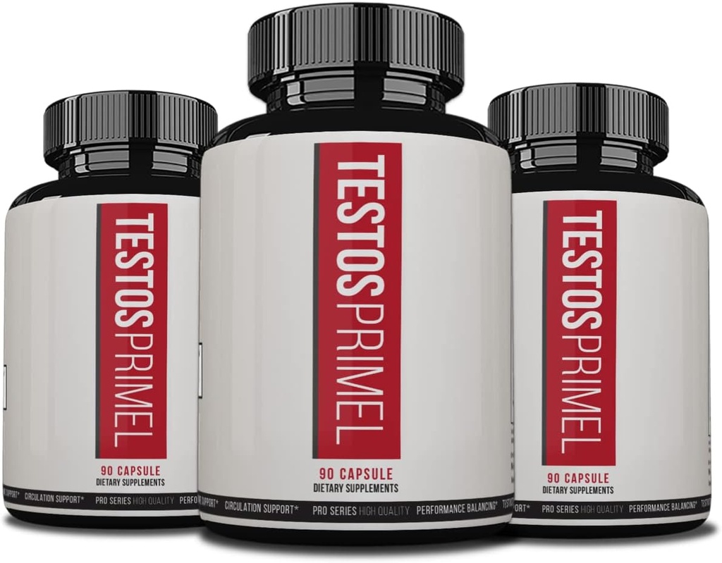 Testos Primel Advanced Formel, TestosPrimel for Muskler, Testoprime, 270 Kapsler, 3 Måneder Supply