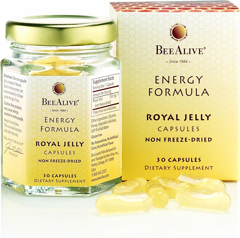 Royal Jelly Energy Formel Ikke frysetørret 150mg 30 kapsler