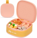 Naturetouch Pill Organizer, 4 gange en dag Portable Pill Box, Food Grade Daglig Pill sag for kvinder og mænd Holding Vitamin, Medicin, Kosttilskud, Pink
