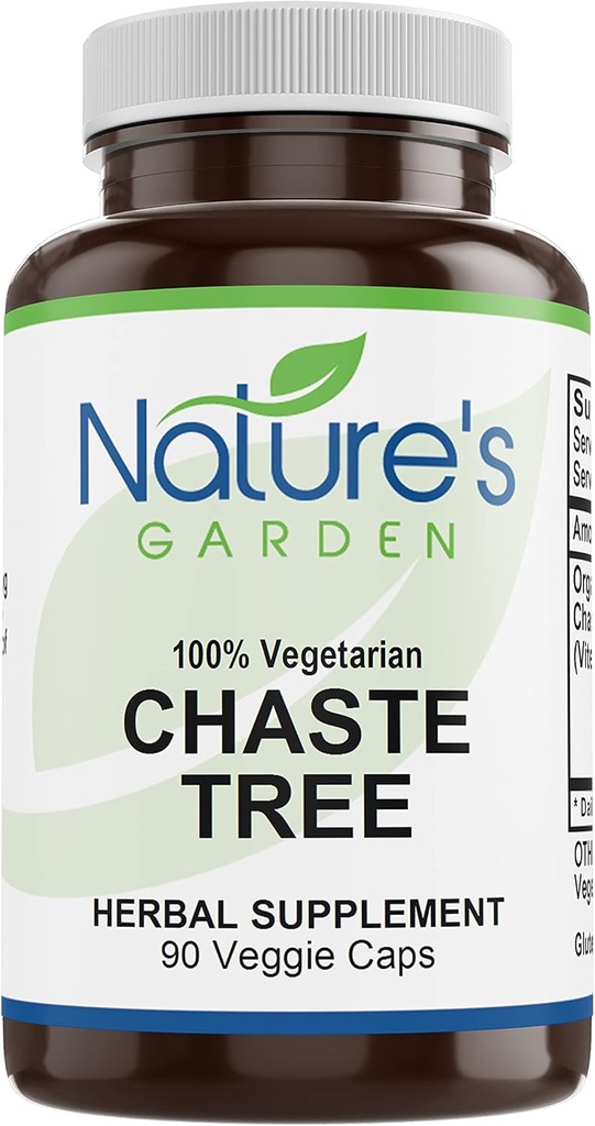 NATUR GARDEN VÆSENTLIGE Chaste Tree - 90 Veggie Caps med 400mg Økologisk Chasteberry
