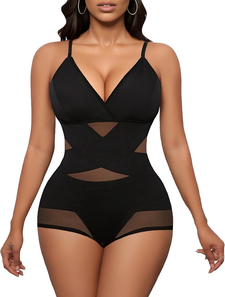 Avidlove Shapewear Bodysuit til kvinder Body Shaper Tummy Control Shapewear Plus størrelse Body Dragter med Snap Crotch