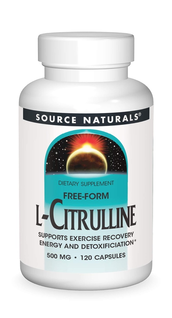 Kilde Naturals L- Citrullin - Understøtter Motion Inddrivelse, Energi og afgiftning *, 500 mg - 120 kapsler