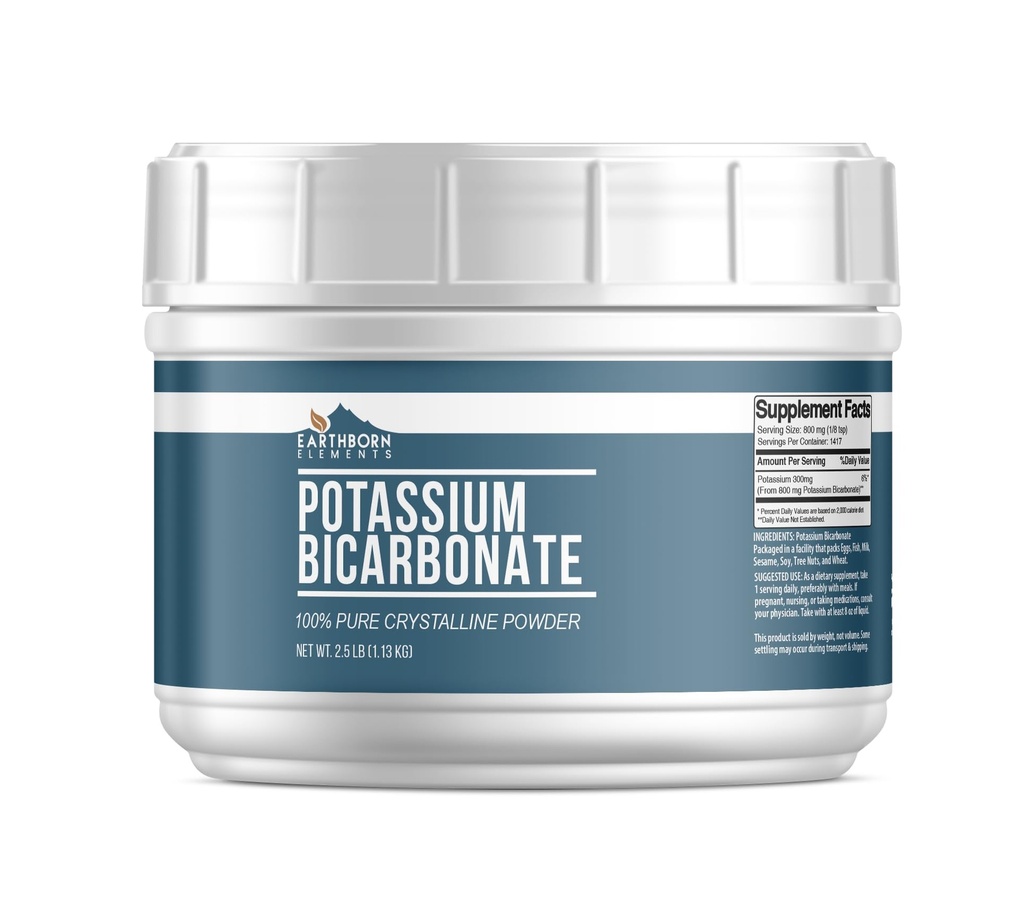 Earthborn Elements Kalium Bicarbonat (2,5 LB), Mess- Free Tub, Pure & Ufortyndet