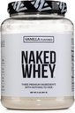 NAKED Whey Vanilla Protein Powder - Only 3 Ingredients - Grass Fed Whey Protein Powder, Vanilla Flavor, and Organic Coconut Sugar, No GMO, No Soy, and Gluten Free - 24 Servings