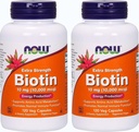 Foods Biotin 10 mg Extra Strength 120 Vcaps, pakke med 2