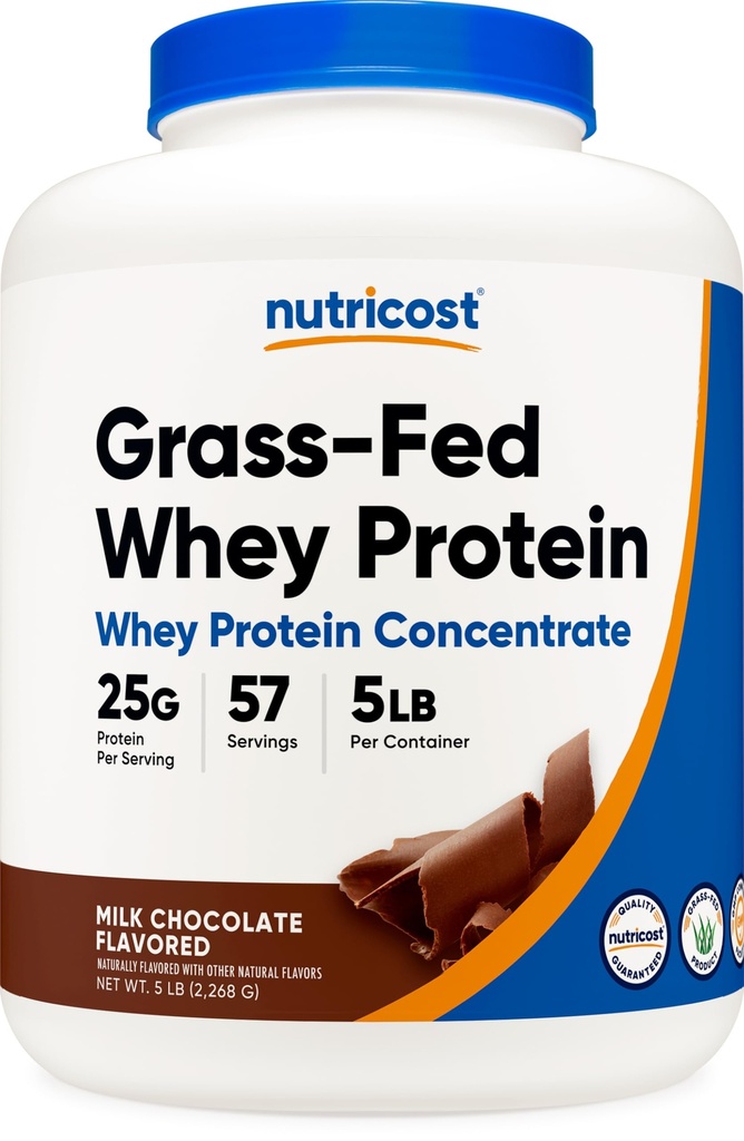 Nutricost Grass- Fed Whey Protein Koncentrat (Chokolade) 5LBS - Ikke-denatureret, Non- GMO, naturlige...