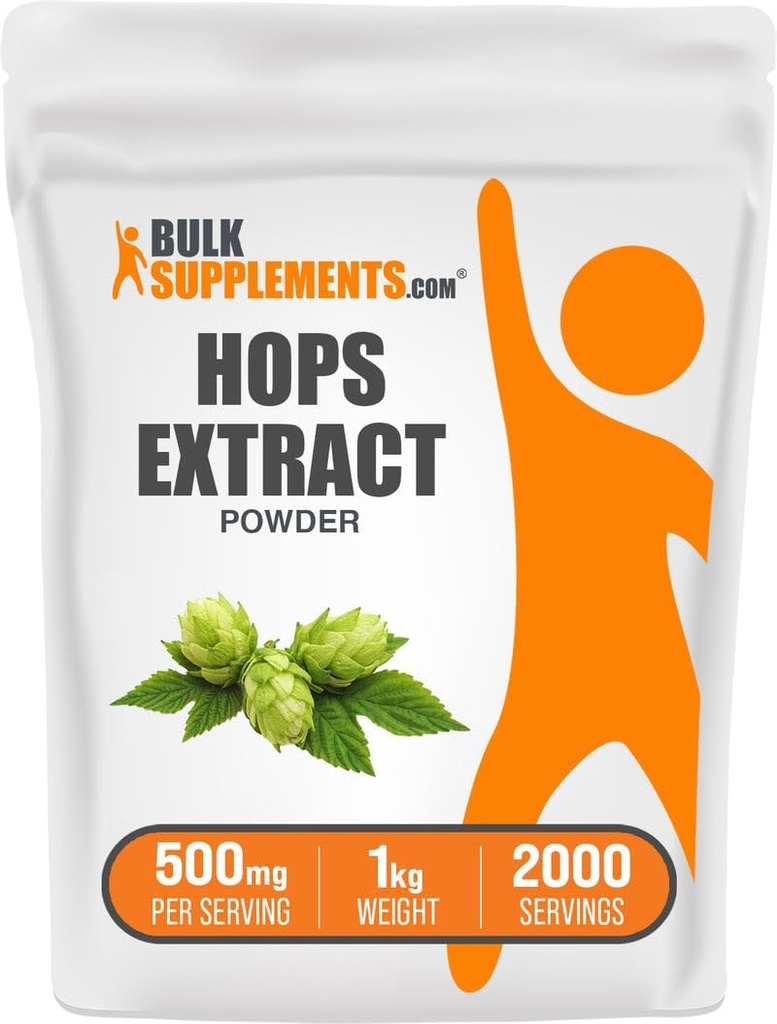 BulkSupplements.com Humle Extract Powder - Herbal Supplement, Sourced from Hums Flowers - Gluten Free, 500mg per Serving, 1kg (2,2 lbs) (Pack of 1)