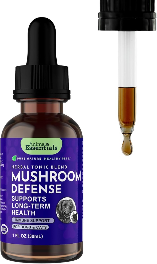 Animal Essentials Super Immunity for Dogs & Cats - Immunsystemet Support, Echinacea, Eleuthero, Olive Leaf Extract, flydende dråber - 1 Fl Oz