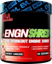 EVL Ultimate Pre Workout Powder - Thermogen Fat Burner Preworkout Powder Drikke til vedvarende energi Focus og Stamina - ENGN Shred Intense Fat Burning Creatin Free Preworkout Drikke - Cherry Limeade