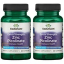 Swanson Premium Brand Extra Strength Zink Picolinate - Body Foretrukne Form immunforsvar kapsler - 50 mg pr. kapsel - 60 kapsler, pakning med 2 stk.