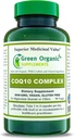 Green Organic Supplements Coq 10 Complex, Ubiquinone, 90 VCs, High Absorbable, Non- GMO, Gluten- Free (Single)
