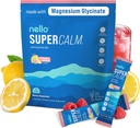 Nello Superroand Pulvered Drink Mix, Raspberry Lemonade, L Theanine, Ksm- 66 Ashwagandha, Magnesium Glycinat, D-vitamin 3, Kosttilskud til afslapning & fokus, Ingen sukker, Non GMO, On The Go, 20 Ct