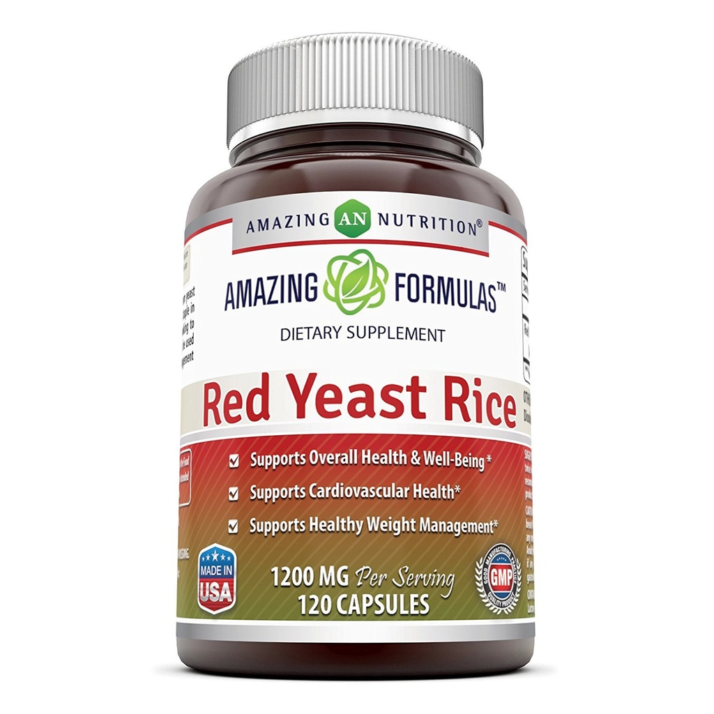 Amazing Formulas Red Yeast Rice 1200mg Per Serving Kapsler Supplement 124; Non- GROMs 124; Gluten Free Measures 124; Lavet i USA (1 pakke, 120 Greve)