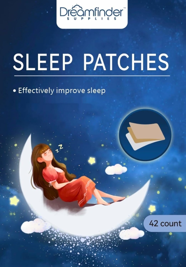 Sleep Patches 42 Pack - Calming Natural Patches for Sleep Support, Jet LAG Recovery, Fredelig Nat Hvile - Non-Drug Sleep Aid til voksne