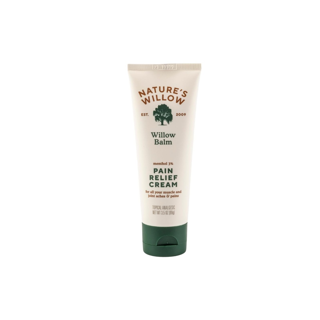 Nature 's Willow Willow Balm Natural Pain Relief Cream for Muscles & Joints; Fast- Actioning med Willow Bark & Menthols • 124; Gratis fra kunstige duftstoffer & Farver • 124; 1- Pack • 124; 3,5 fl oz