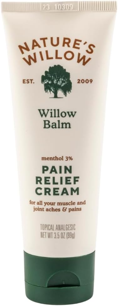 Nature 's Willow Willow Balm Natural Pain Relief Cream for Muscles & Joints; Fast- Actioning med Willow Bark & Menthols • 124; Gratis fra kunstige duftstoffer & Farver • 124; 1- Pack • 124; 3,5 fl oz