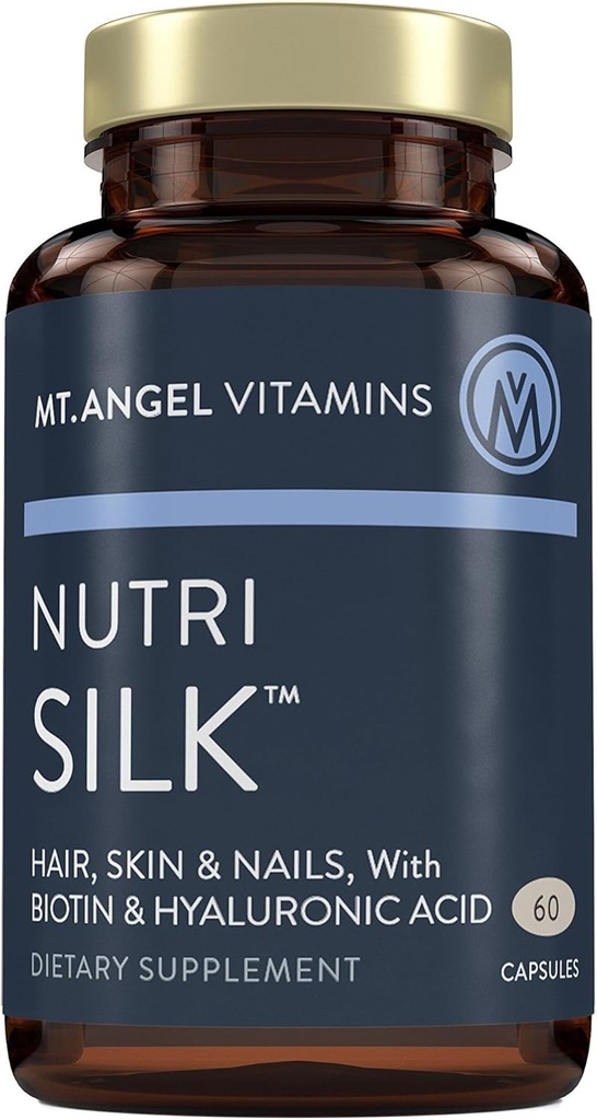 Mt. Angel Vitamin: NutriSilkkapsler. fremmer sundt hår & hud, boost kollagen, B vitaminer, 60 kapsler