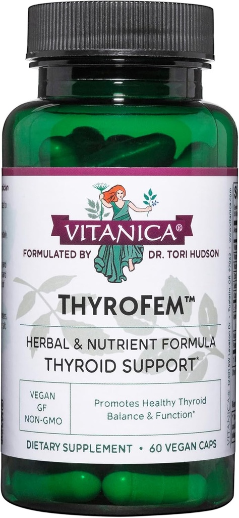 Vitanica ThyroFem, Thyroid Gland Support, Vegan, 60 Kapsler