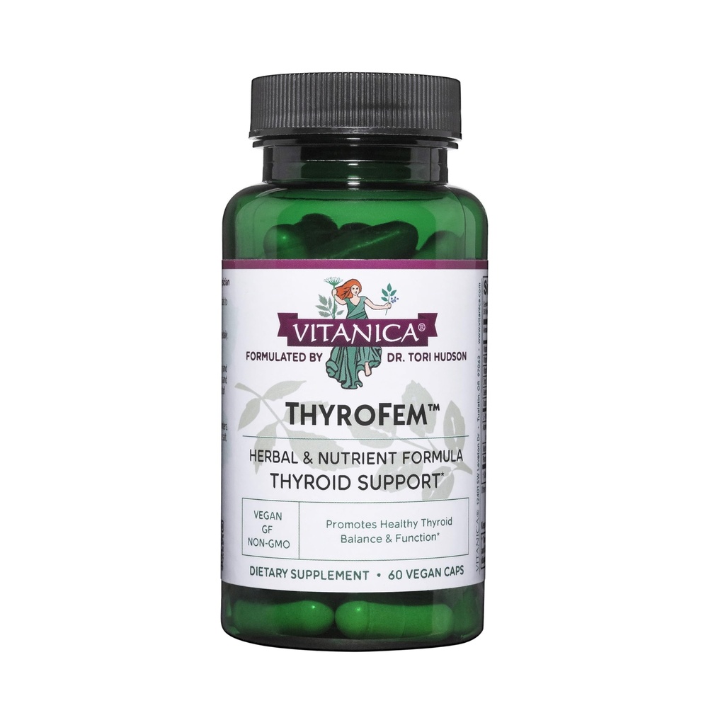 Vitanica ThyroFem, Thyroid Gland Support, Vegan, 60 Kapsler