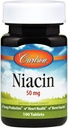 Carlson - Niacin, 50 mg, Supports Cholesterol Metabolism, Energy Production, Heart Health, Nerve Function, 100 Tablets