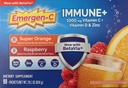 Emergen- C Immunum + 1000 mg vitamin C + vitamin D & zink, (Super Orange 60 Ct / hindbær 30Ct) 90 Pakninger