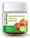 Nature 's Key Ashwagandha Gummies, 3000mg High Potence Ashwagandha Root Extract med vitamin D2, Stress, Calm Mood & Cognition, for Mænd & Kvinder, Strawberry Flavor (60 Greve (pakke med 1)