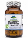 Pure Mountain Botanicals Cranberry D Mannose Kapsler - 60 Kosher Vegan Caps - 1000mg D Mannose med Cranberry Koncentrat Plus C-vitamin