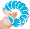 Små runde ispakninger til skader, 12 Pack Soft Kosmetiske ispakninger til ansigt, Genanvendelig varm kold Gel Pack Circular Cold Compress med 2 Wrap for Pain Relief, Tandpine, Brystkirurgi, Visdom Tænder