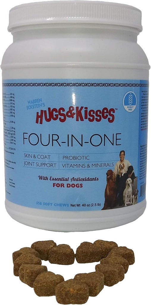 HUMS & KISSES Warren Ecksteins Four- in- One Dog Vitamin Mineral Supplement Treats