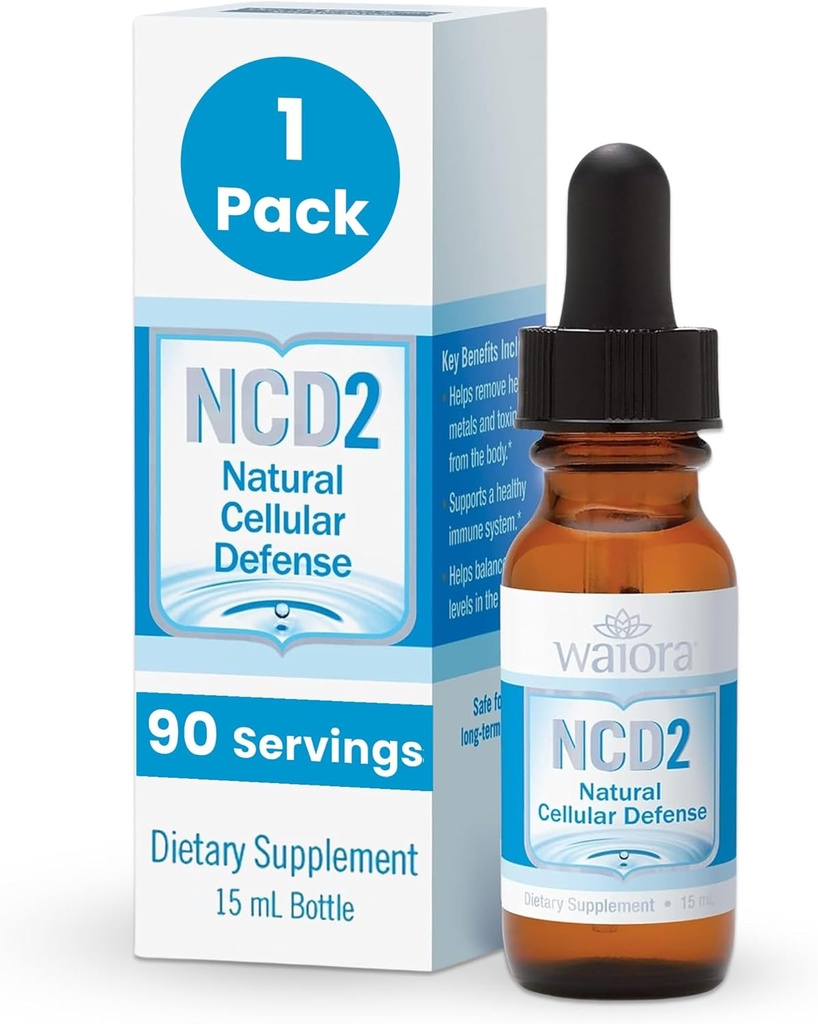 Waiora NCD2 Aktiveret Best Pure Zeolite Liquid Drops - Natural Body Cleanse & Immunsupport med Zeolite Clinoptilolite Liquid, pH Balance Formel, All- Natural - 1 flaske (0,5 oz.), 90 Servere