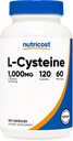 Nutricost L- Cysteine 1000mg, 120 kapsler - Non- GMO, Gluten Free Supplement, 500mg Per Capsule