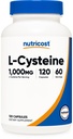 Nutricost L- Cysteine 1000mg, 120 kapsler - Non- GMO, Gluten Free Supplement, 500mg Per Capsule