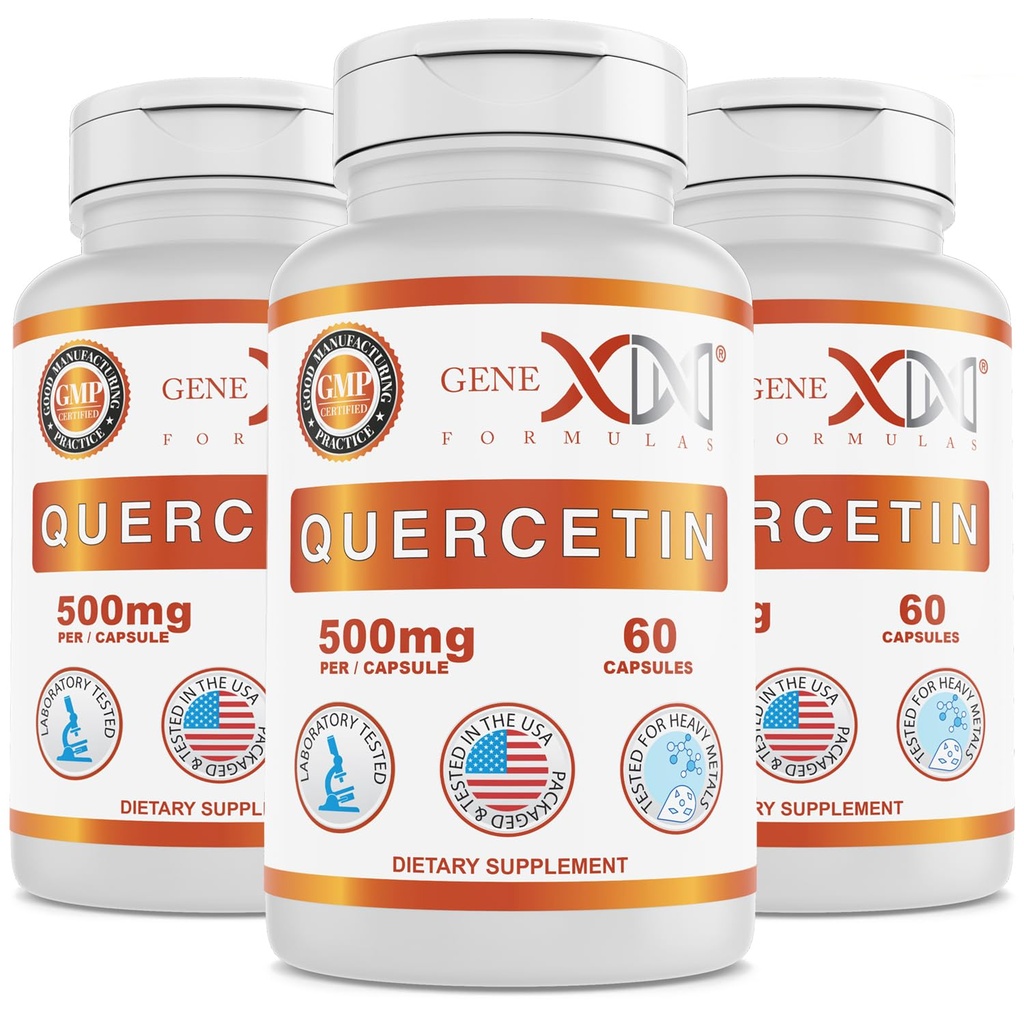 Genex Formulas Quercetin 500 mg (60 kapsler) Non- GMO, Gluten- fri (3 stk.)
