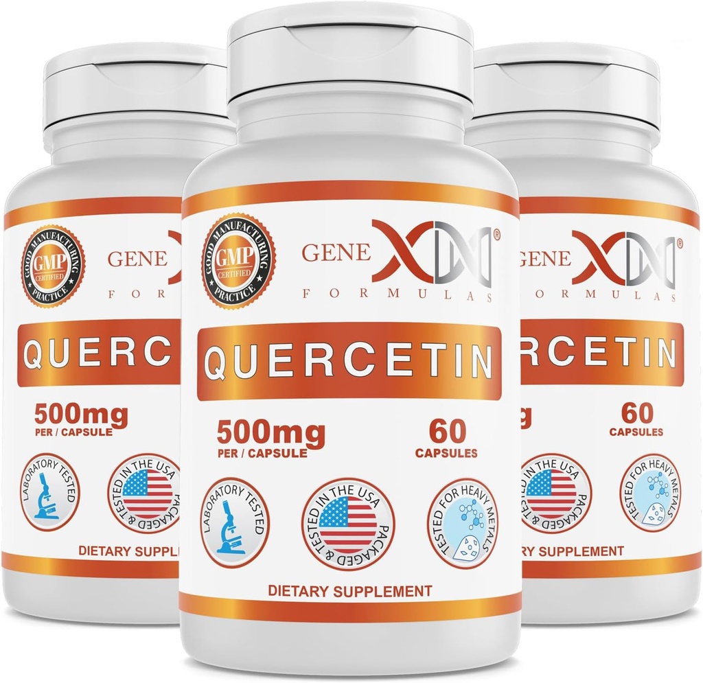 Genex Formulas Quercetin 500 mg (60 kapsler) Non- GMO, Gluten- fri (3 stk.)