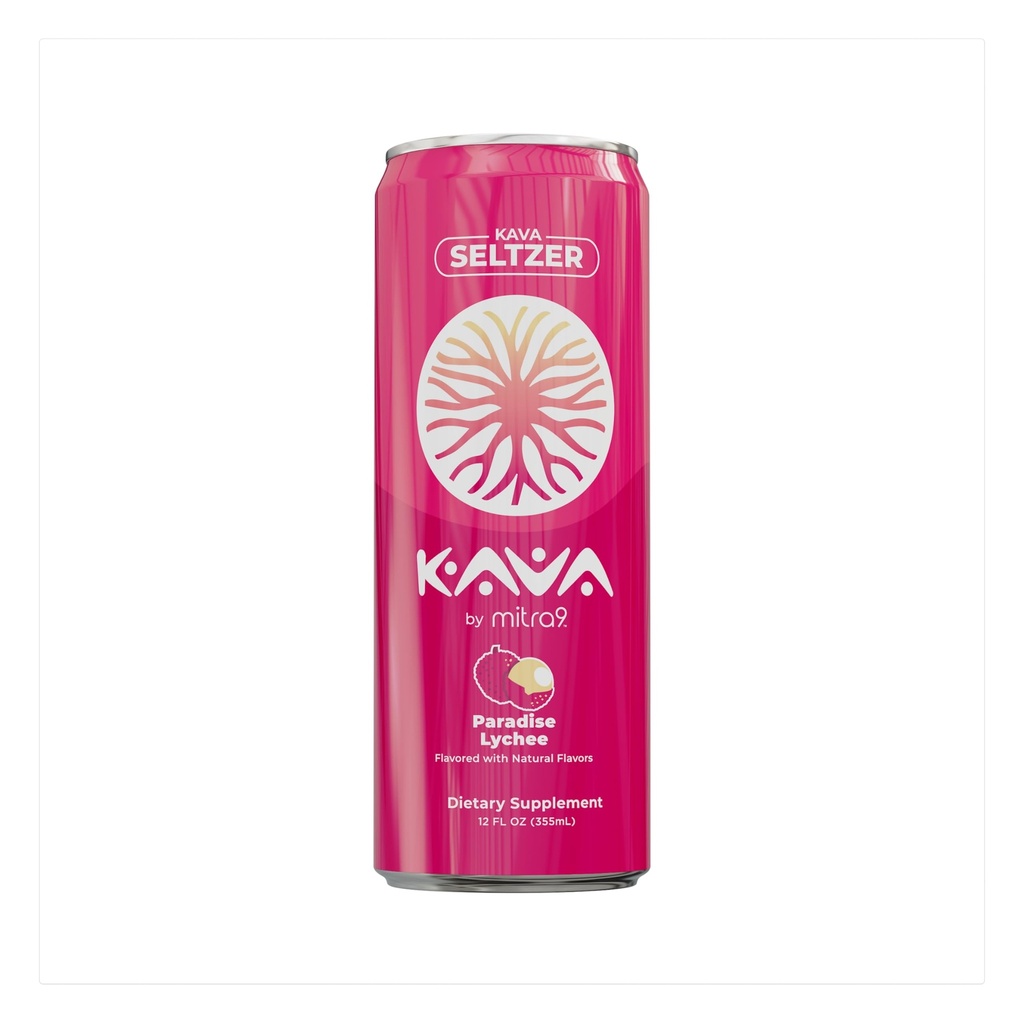 MITRA9 Botaniske drikke - kokos Lychee Sparkling Kava drikke med Kava Root Extract - Mood Enhancer - Plant baseret - fremmer naturlig ro & Klarhed (12 Fl. Oz) (4)