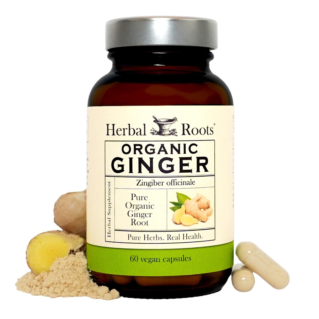 Urte Rødder Ingefær Supplement 124; Organic Ingefær Root Kapsler