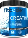 fitcode Creatine Monohydrat 5 Gram af Pure Mikroniseret Creatine Monohydrat til Muscle Building, Recovery, Strength & Stamina, Unflavored Powder, 60 Servere