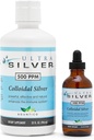 Ultra Silver ® kolloid sølv • 124; 500 PPM, 32 Oz (946mL) • 124; Mineral supplement • 124; True kolloid sølv - 4 oz dropper flaske (tom) Inkluderet til dispensering!