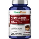 NusaPure Magnolia Bark 20: 1 Extract, 250 mg Ækvivalent med 5000 mg 200 Vegetariske kapsler Non- GMO