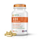 INVITA ADK - Vitamin A1, vitamin D3 5000 IE & K2 MK7 Supplement - Læge Formuleret Bone & Immunsystem Support - Gluten Free, Non- GMO - 90 Vegetariske kapsler til mænd og kvinder