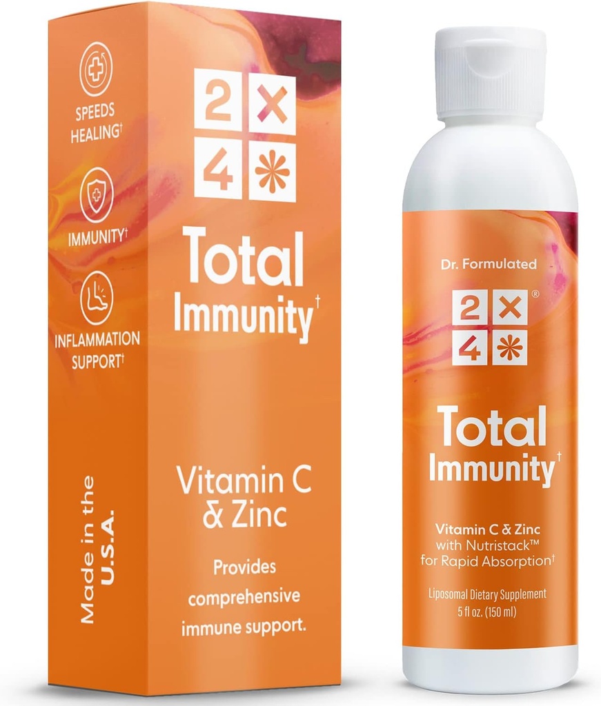 2X4 Hyldebær med zink og C-vitamin til voksne - flydende daglig immunforsvar - Liposomal Immunitet supplement Vitaminer, non-GMO, sukker fri, 30 Servering, 5 fl oz
